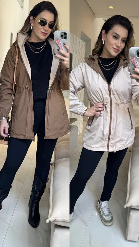 Parka Dupla Face Impermeável - 2 Looks em 1