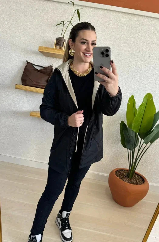 Parka Dupla Face Impermeável - 2 Looks em 1