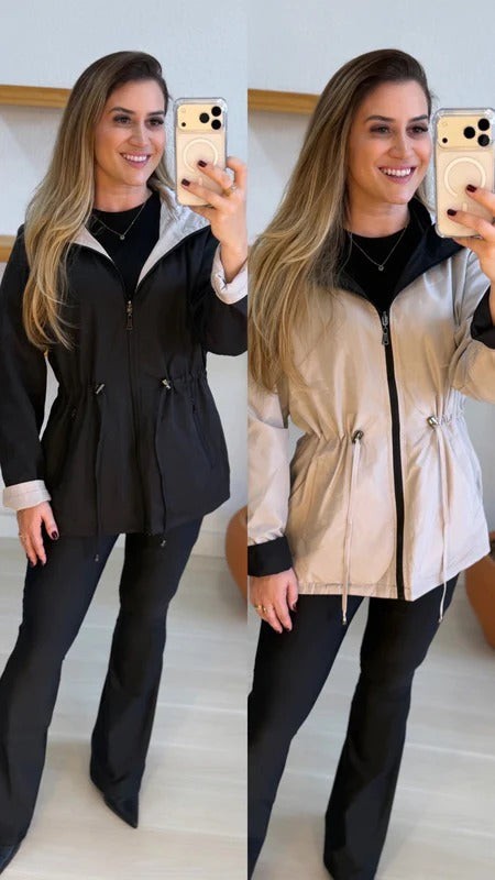 Parka Dupla Face Impermeável - 2 Looks em 1