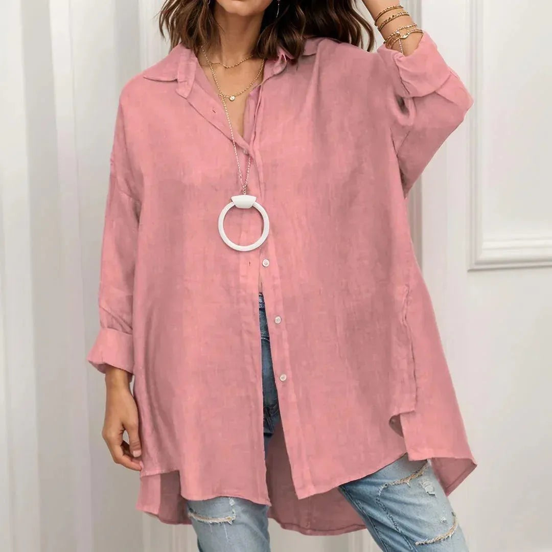 Camisa Saint-Tropez em Linho de Algodão Oversized